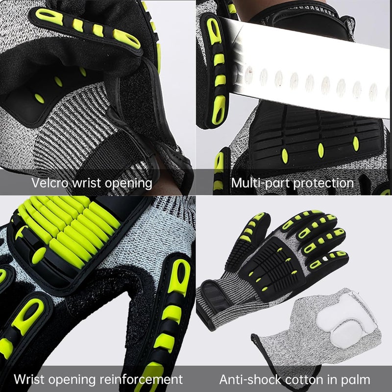 SUNRISING Store Safety Work Gloves,Impact Gloves for Men Women,Cut Resistant Non-Slip Heavy Duty Gloves with Impact Protection - Image 4